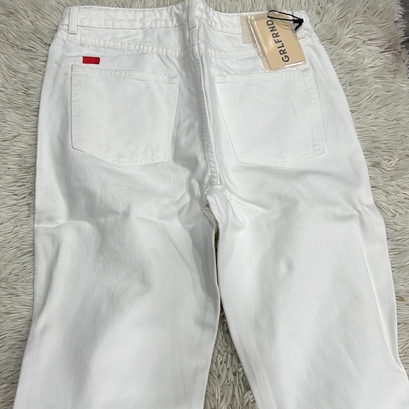 GRLFRND High Rise Straight Crop The Karolina White Button Fly Jeans Size 31 - Picture 10 of 11